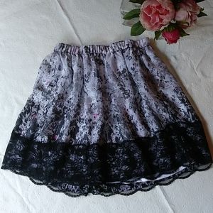 Black and White Lace Skirt